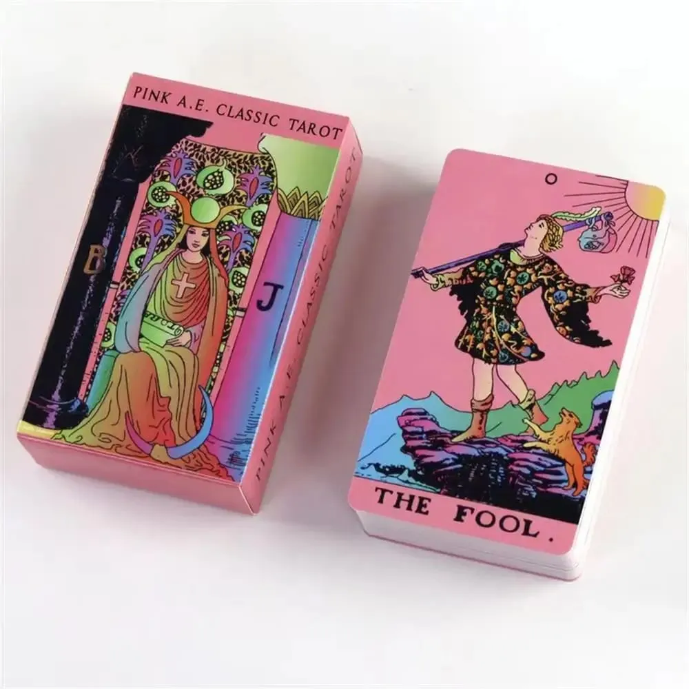 Pink Classic Tarot Decks Divination Personal Use Tarot Deck Full English Version Oracles Deck for Girl Board Game — image 1