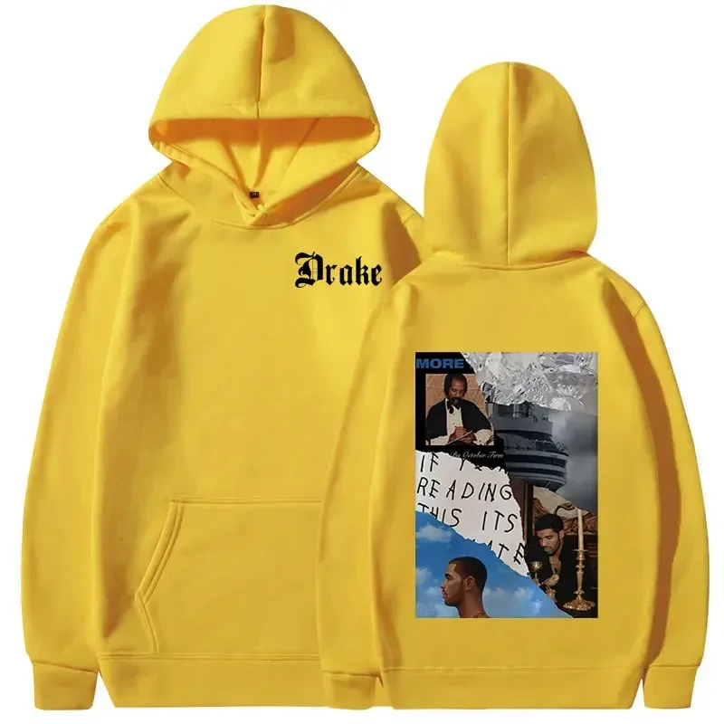 Rapper Drake Music Album Cover Graphic Hoodies Men's Fashion Hip Hop Vintage Sweatshirts Autumn/Winter Fleece Warm Pullovers Y2k