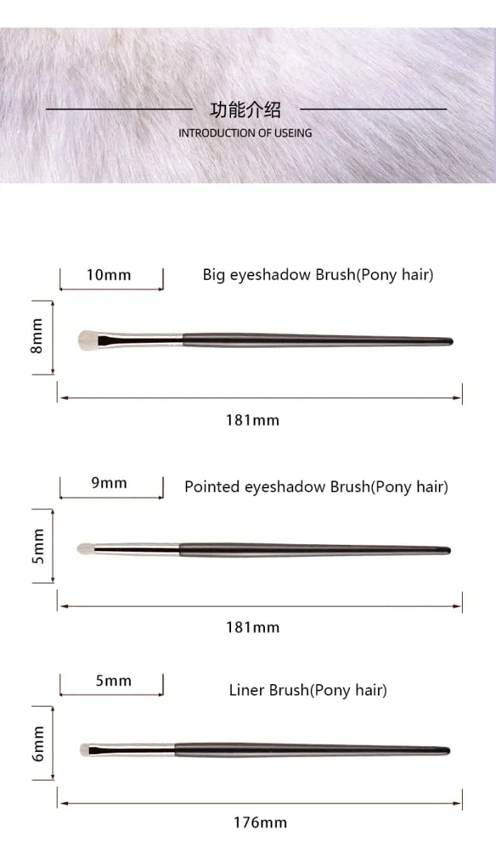 1pc White Pony Hair Eyeshadow Makeup brushes Small Smudge Precision Crease Detail Bevel Eye Shadow Make up brush Liner Lip — image 5