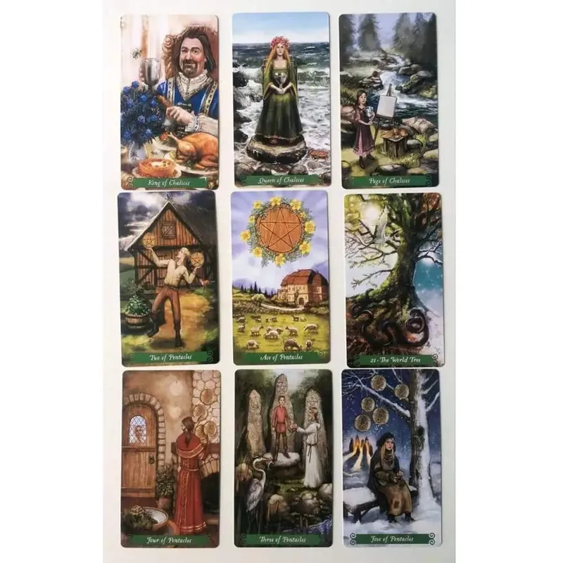new Tarot deck oracles cards mysterious divination green witch tarot cards for women girls cards game board game — image 3