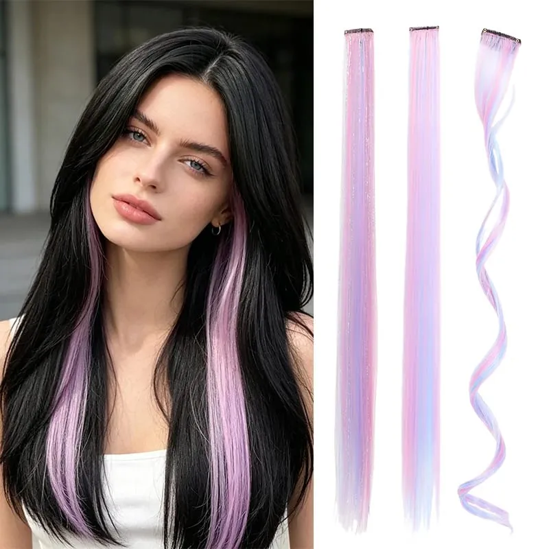 Ce Cream – postiches à clipser en Fiber synthétique, 2 pièces, couleur rose lavande, pour Cosplay et Look décontracté, couleur douce et vibrante — image 2