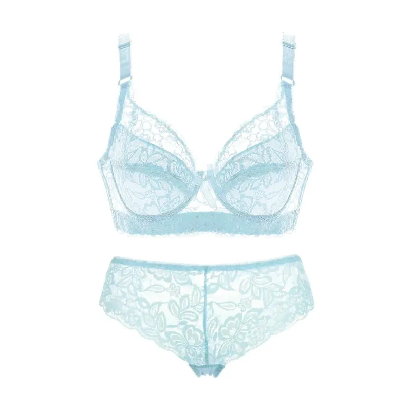 Sexy krajkové tenké kalhotky a kraťasy Velká dámská Bralette Set Push Up Set podprsenky Dívčí top BH Sety spodního prádla Push Up Intimates