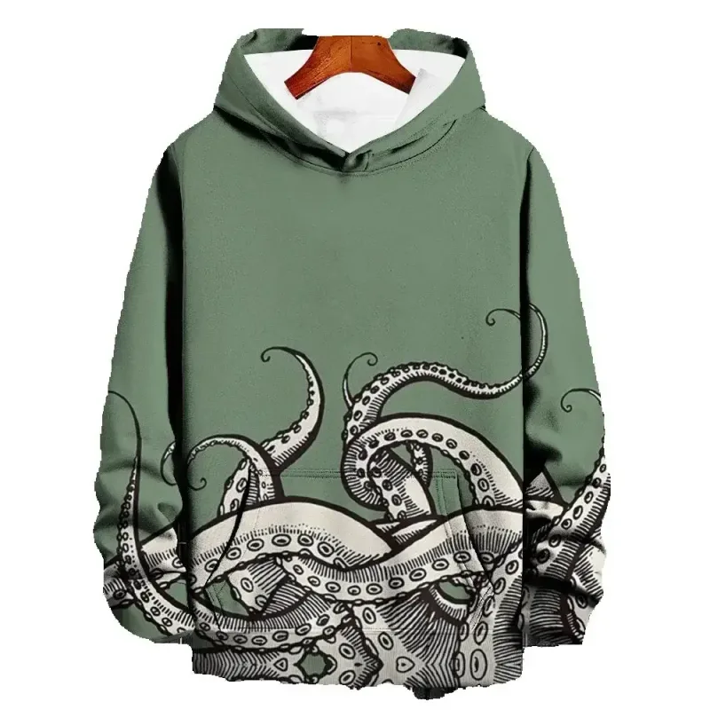 2024 New Animal Pattern Hoodie Fashion 3D Print Autumn men's Hoodies Street Designer Long Sleeve Loose Oversize Harajuku Tops