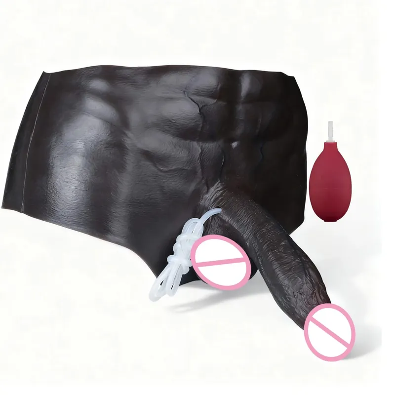 Black Nude Silicone Squirting Panties With Simulated Solid Penis Strapon Big Realistic Ejaculation Dildo Sex Toy For Women — image 33