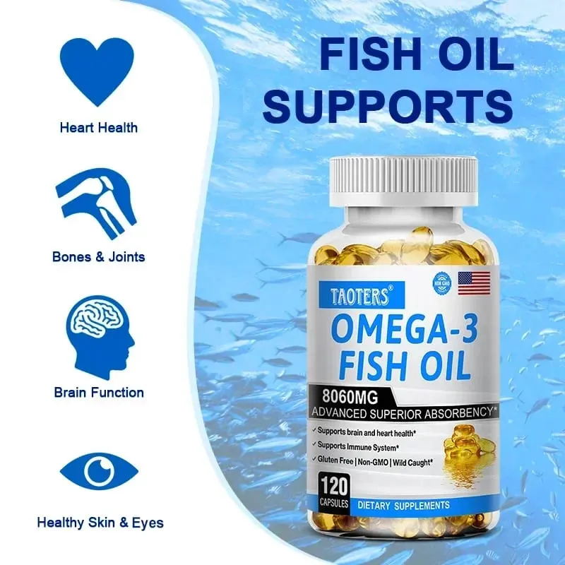 Omega-3 Fish Oil Supplement High in EPA + DHA for Heart Brain and Immune Support