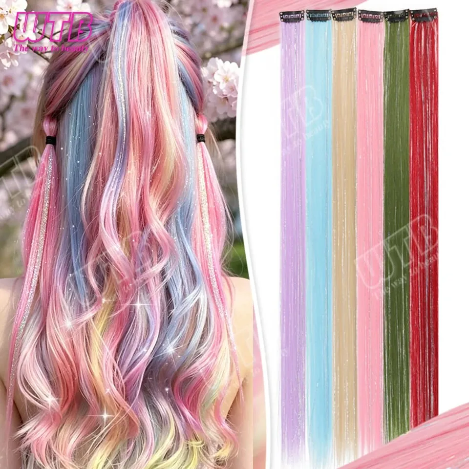 60cm 合成かつら BB クリップ スタイル カラー ヘアエクステンション レーザー ワイヤー付き 女性 女の子に最適 休日やパーティーでの着用に最適