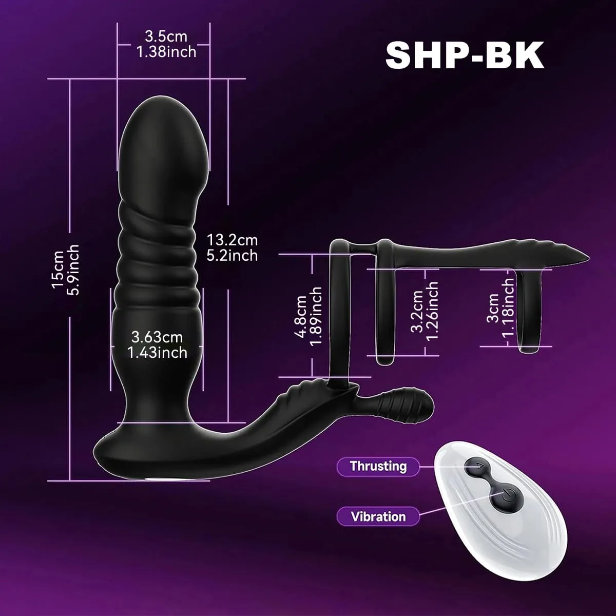 Remote Control Wireless Dildo Anal Telescopic Vibrating Prostate Massager Man Cockring Penis Adult Sex Toys Butt Plug Anal Toy