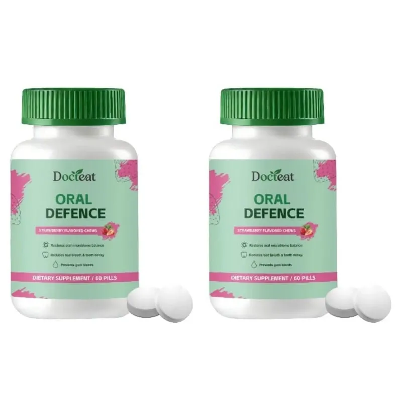 Oral Defence Chewable Tablets for Breath Freshness Support with Xylitol and Microcrystalline Hydroxyapatite for Adult 60 Pills