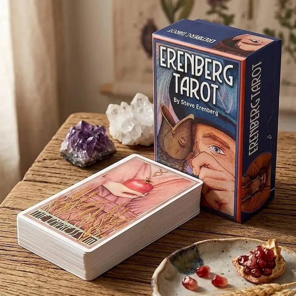 Erenberg Tarot Destesi 12*7 cm Sert Kutuda Samimi Yakın Çekim Çizimler - Standart Tarot Kartları Çift Kabartmalı Kart Stoğu