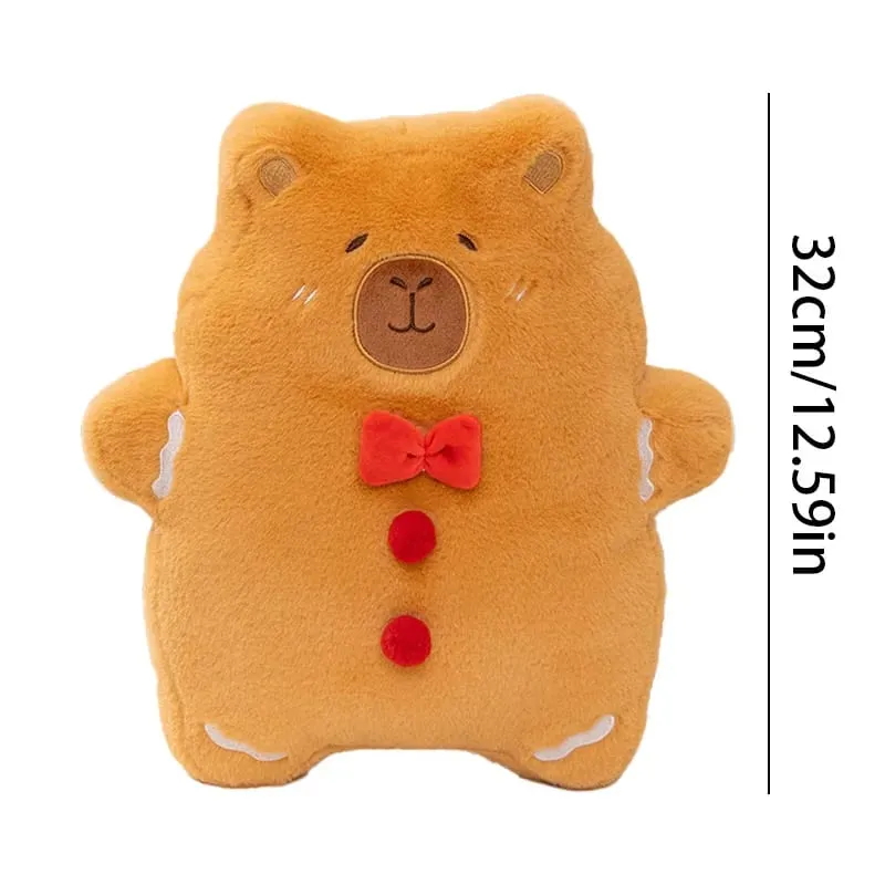 Christmas Pillow Capybara Gingerbread Soft Plush Toy Decoration Funny XMas Plushie High Quality Christmas Birthday Gift Decor