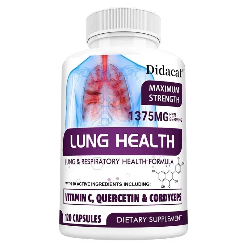 Lung Detox & Cleanse - Supports Bronchial and Respiratory Health Relieves Breathlessness Boosts Immunity - 120 Capsules
