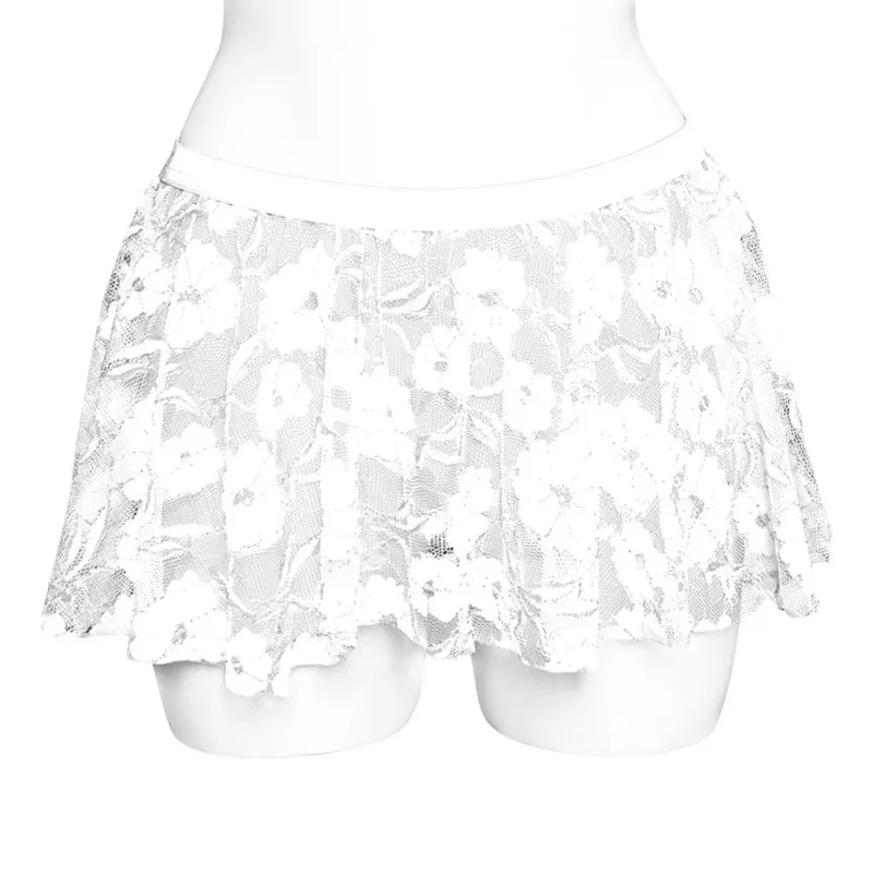 Heren effen kanten rok mesh doorzichtig voor lingerie laag voor opkomst geplooide rokken doorzichtige bodycon bodem voor feestavond
