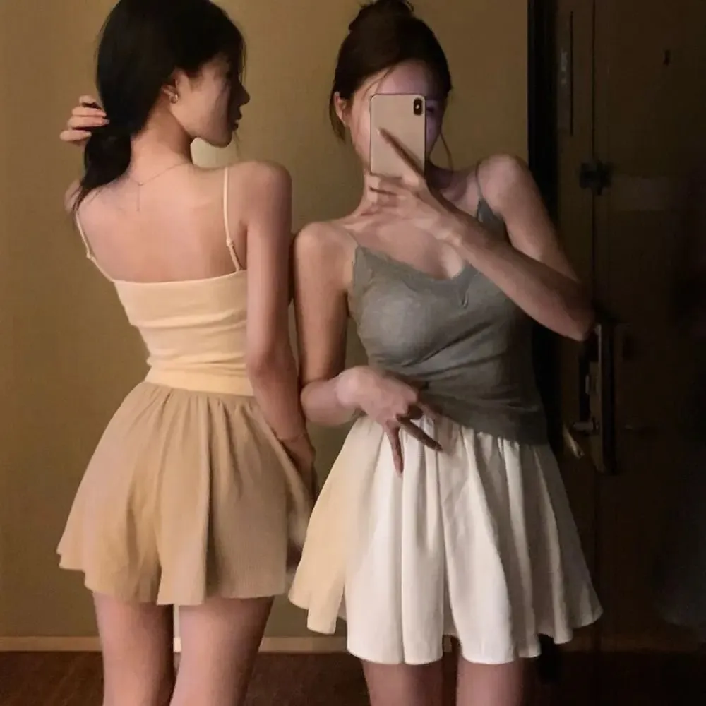 Högkvalitativt mode andas spets Camisole Strap BH Enfärgad sommartopp Sexig stil Wire-Free Crop Top