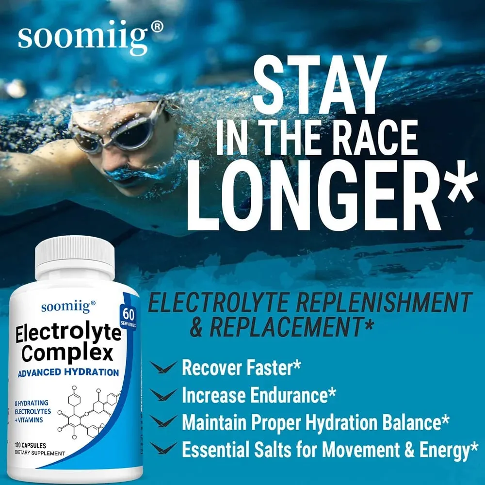 Capsules de sels d'électrolytes avec magnésium B6 B12, potassium et zinc, hydratation rapide, réduit les crampes musculaires, favorise la récupération