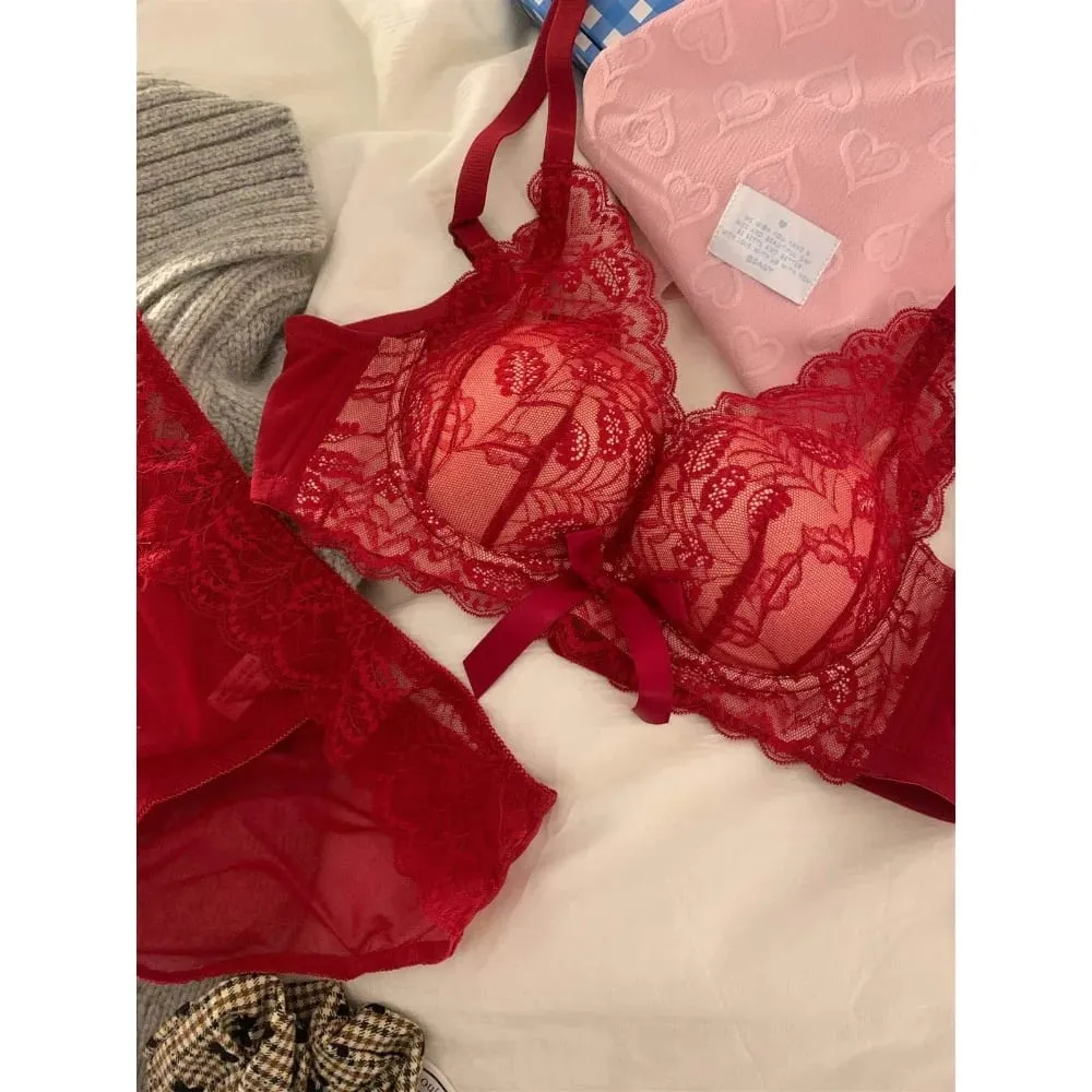 Hot Selling Wireless Lace Bra Women Small Bust Thick Padded Push Up Lift Anti Sag Side Support Sexy Lingerie 32‑38 AB