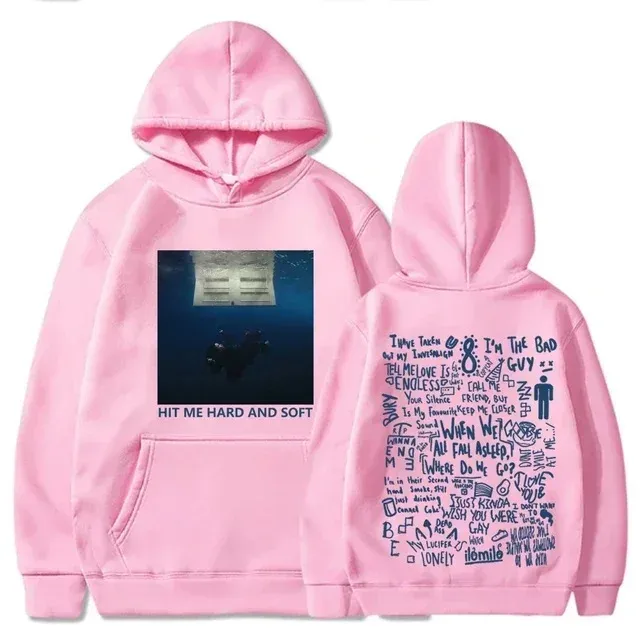 Hit Me Hard and Soft Tour Sudadera con capucha Billie pulóver hombres cantante estampado gráfico Otoño Invierno sudaderas de lana para Fans