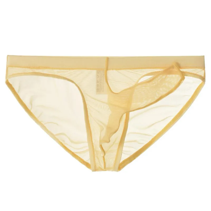 Sous-vêtements en maille transparente avec nez d'éléphant pour hommes, slip fin, léger, à séchage rapide, taille basse, respirant
