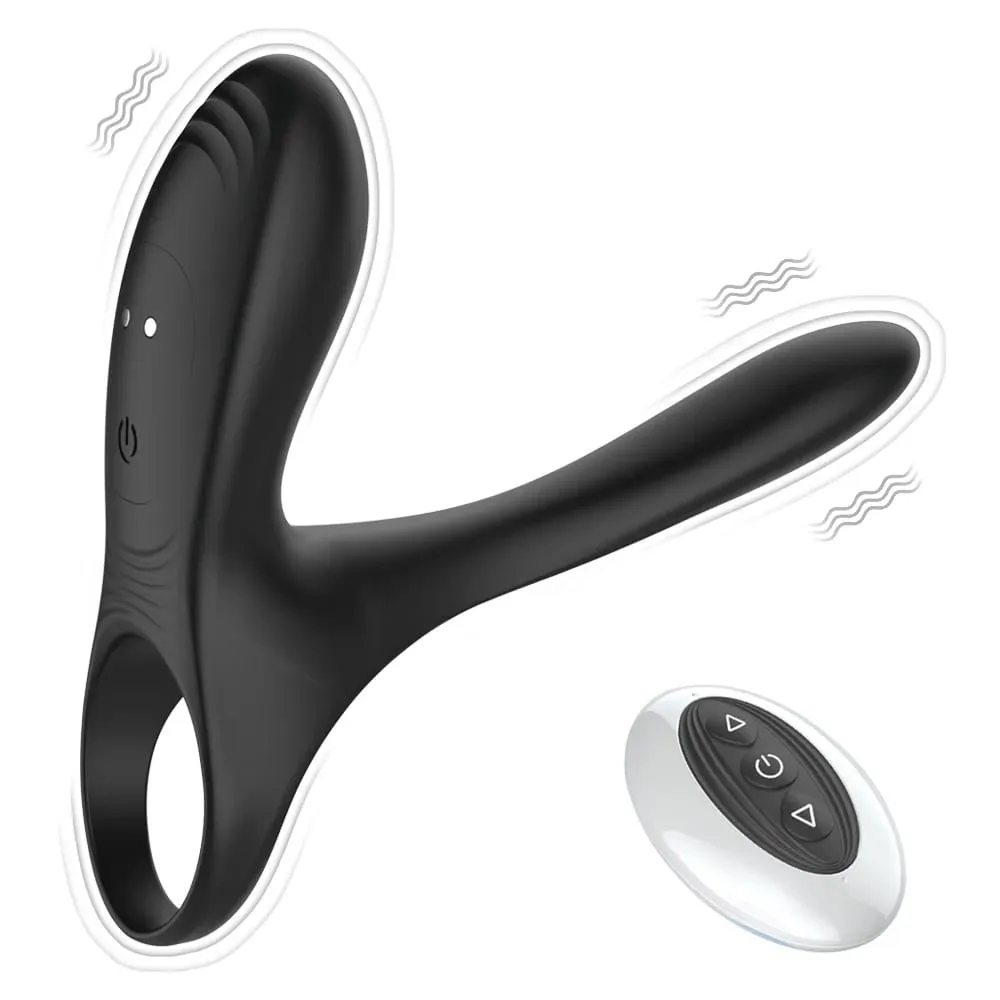 Anel peniano vibrador com controle remoto sem fio, estimulação do clitóris, atraso na ejaculação, ampliação da ereção para homens, brinquedos sexuais masculinos — image 1
