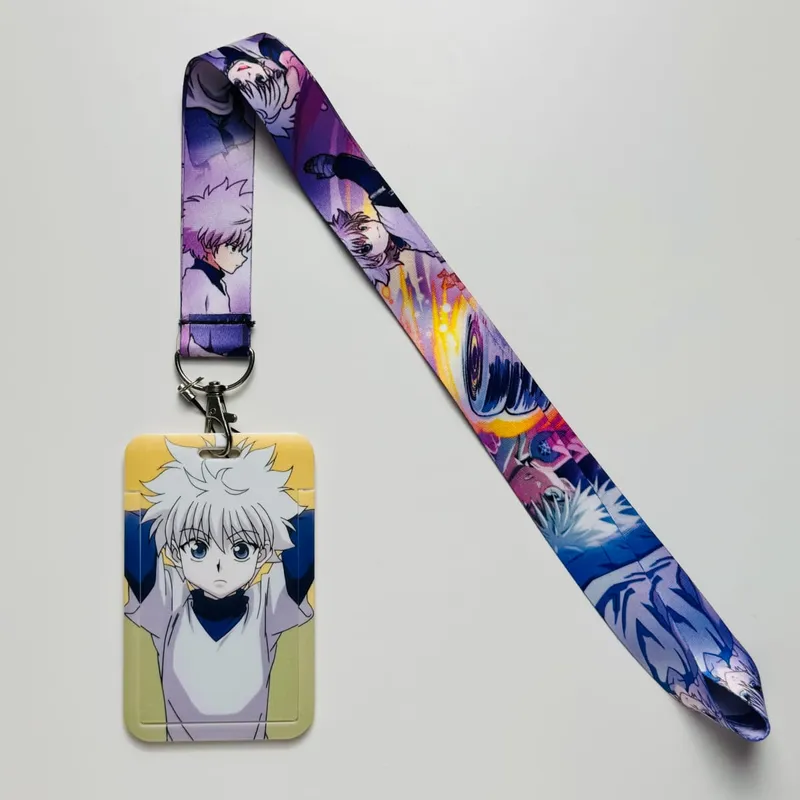 Anime Characters Card Holder Lanyards Keys Neck Strap Card Badge Keychain ID Credit Bus Card Cover Hang Rope Lariat Lanyard