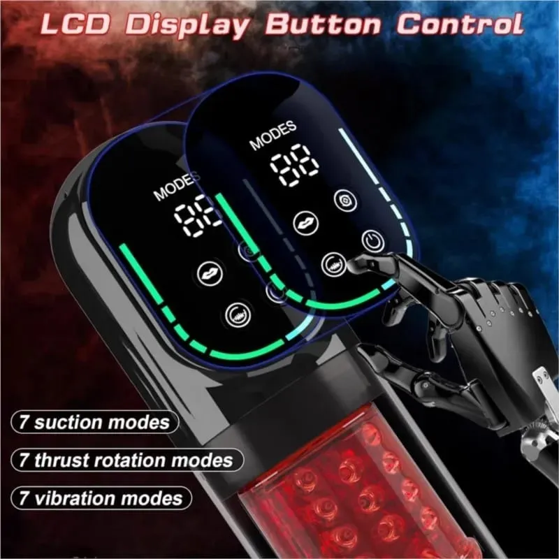 APP LED Automatic Male Masturbation Cup 7 Sucking Rotating Licking Thrusting Modes Stroker Sex Toys for Men Blowjob Simulator — image 2