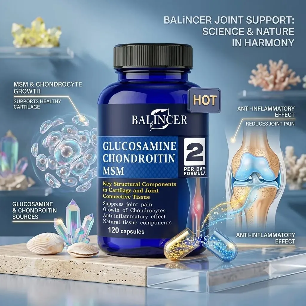 Glucosamine Chondroitin MSM - for Joint and Knee Health Immune System Non-GMO 120 Capsules