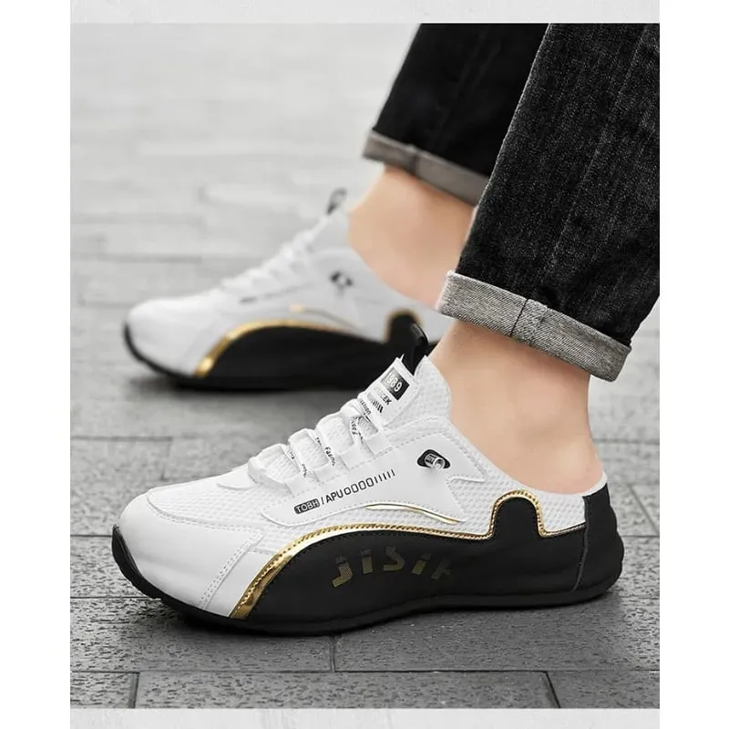 Men's Casual Closed Toe Half Slippers Summer Comfortable Breathable Soft Sole Sneakers Fashion Slip-on Men's Tennis Shoes 2026