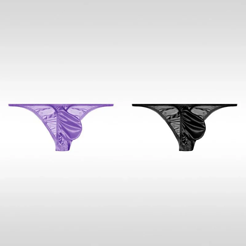 Men's Underwear Ice Silk Low Rise Sexy Bikini Briefs