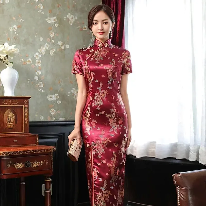 Roupas de moda festa vintage casual verão elegante tradicional chinês roupas cheongsams vestido chinês qipao estilo étnico