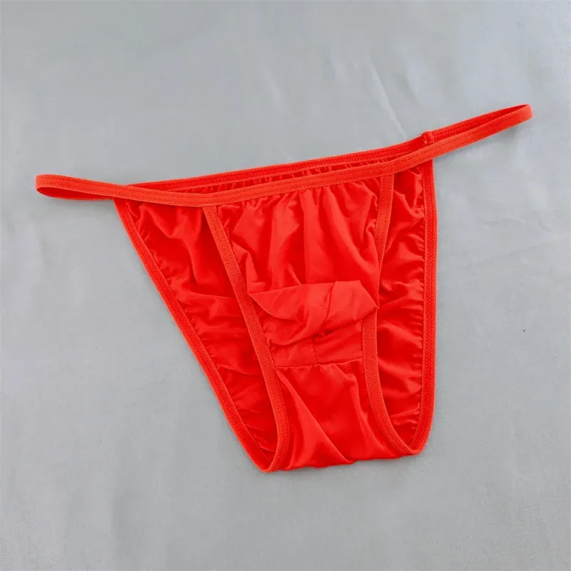 Ice Silk Briefs Men Underwear Solid Color Male Underpants Ultra-Thin Seamless Panties Thin Belt Low Waist