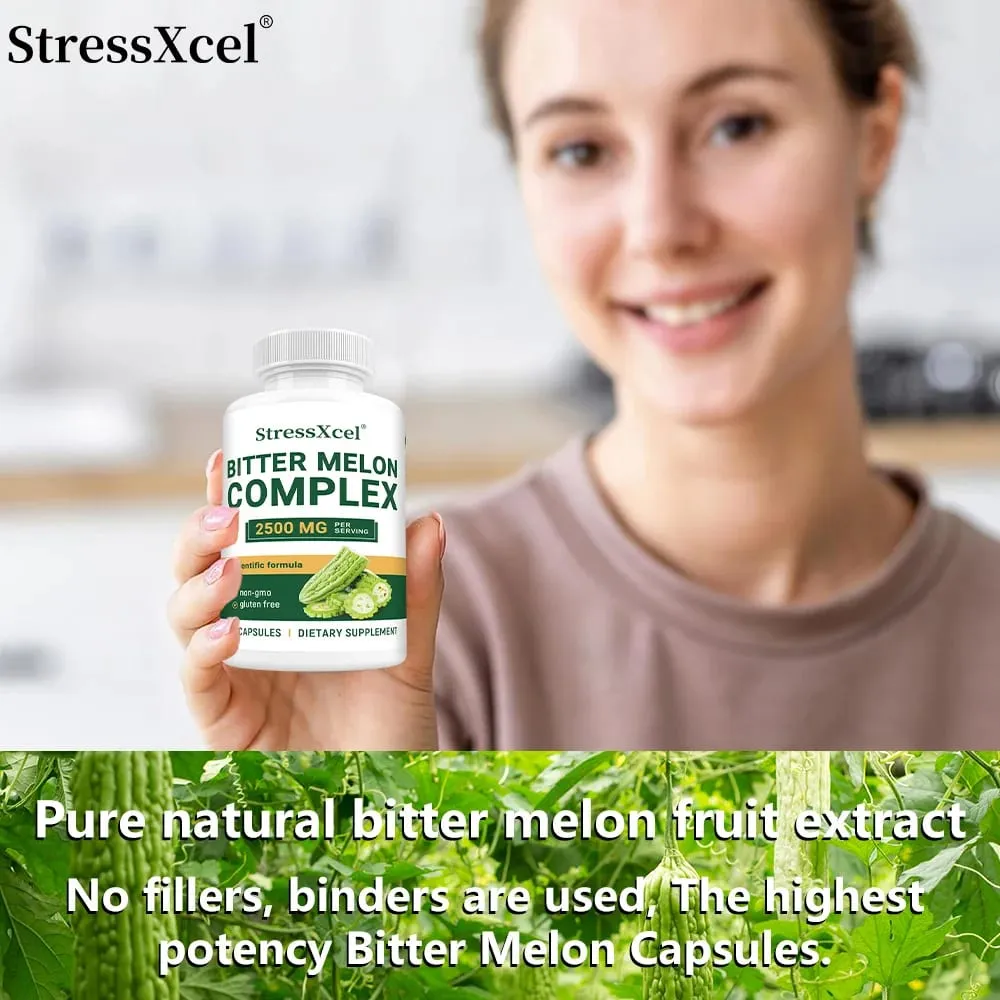 Bitter Melon Extract 2500mg Capsules Supports Blood Sugar Balance Metabolism Digestion Metabolism Skin Health & Detox — image 6