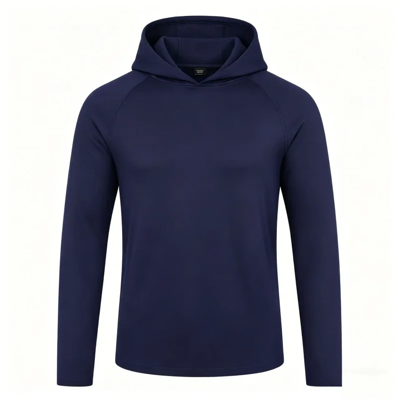 Felpe con cappuccio a maniche lunghe da uomo Camicie di protezione solare T-shirt solida ad asciugatura rapida Uomo Bodybuilding Fitness Muscolo Abbigliamento sportivo Abbigliamento da palestra