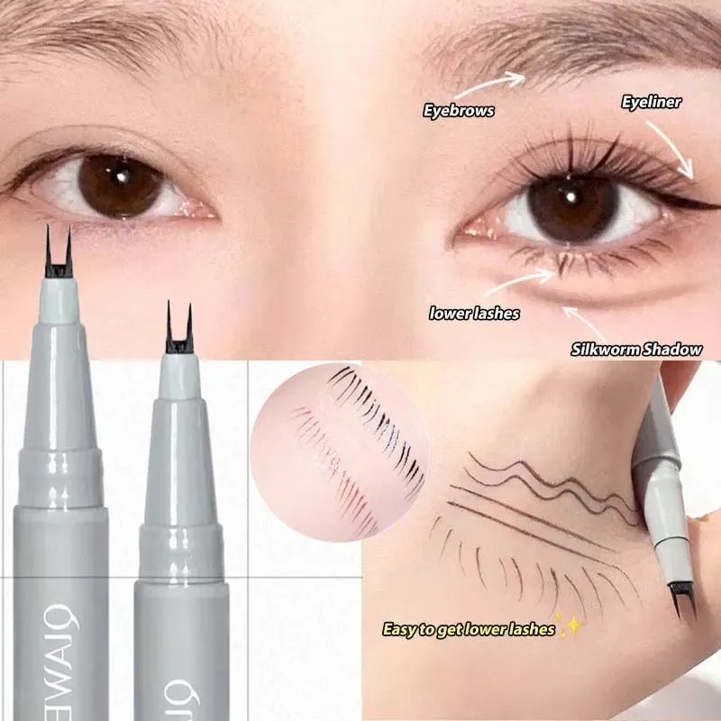 Double-claw Liquid Eyeliner Ultra-thin 2 Fork Tip Waterproof Quick-drying Lower Eyelashes Eyeliner Pencil Sweat-proof Eye Makeup — image 2