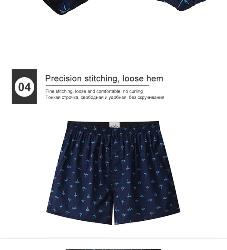 Boxer da uomo in cotone, intimo da uomo con motivo stampato, pantaloncini stile college, abbigliamento estivo traspirante e confortevole