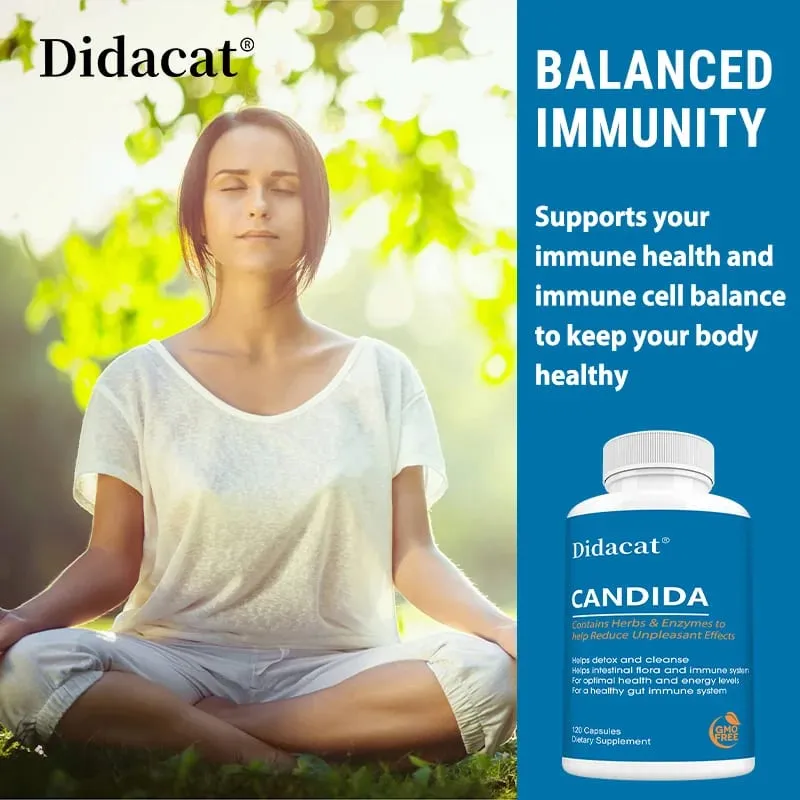 Candida Supplements - Containing Herbs and Enzymes Help Detox and Cleanse Promote Healthy Gut Flora and Immune System