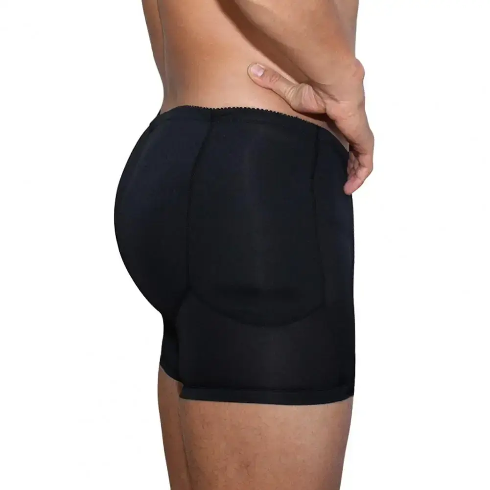 섹시한 가짜 엉덩이 패딩 복서 남성 팬티 패드 작성 Shapewear 두꺼운 엉덩이 리프팅 자연 남성 복서 속옷 엉덩이 기중 장치