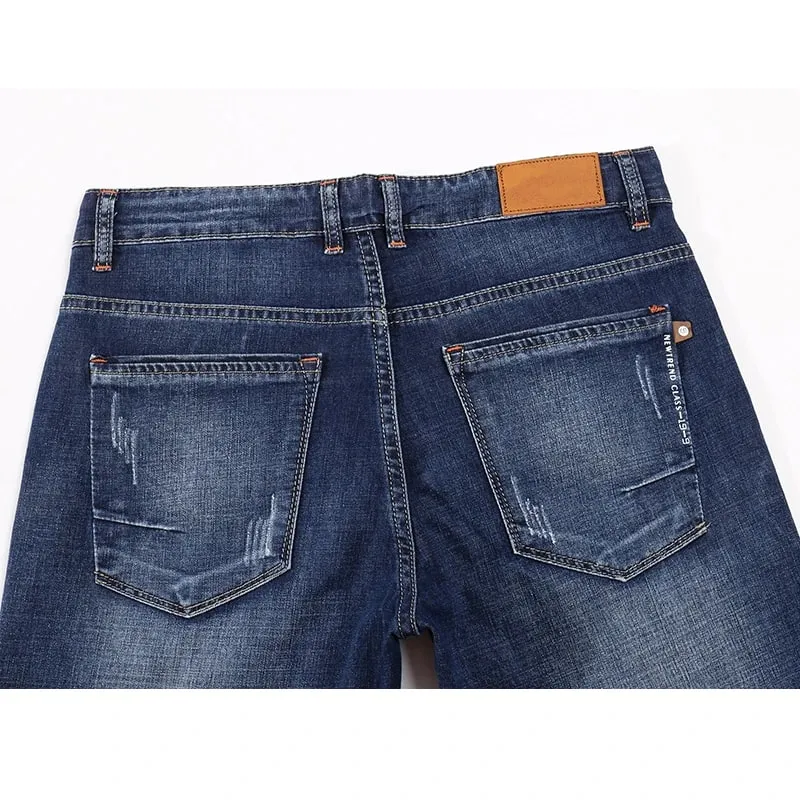 Jeans Men Summer 2024 Thin Blue Slim Straight Denim Pants Casual Fashion Men's Trousers Full Length Cowboys Man Homme Jean — image 4