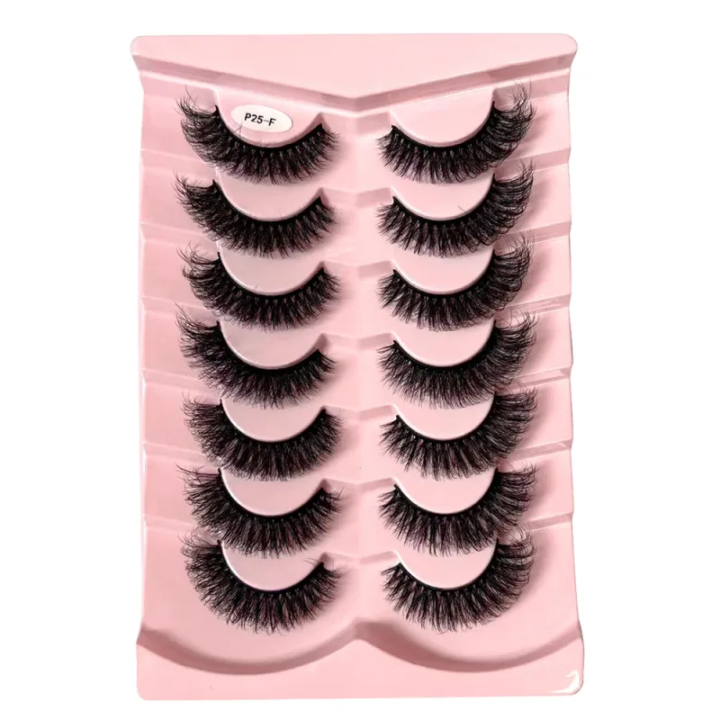 Classic 3D Volume Faux Mink Lashes Natural Look Fluffy False Eyelashes Wispy Cat Eye Lashes Fluffy 3D Mink Lashes