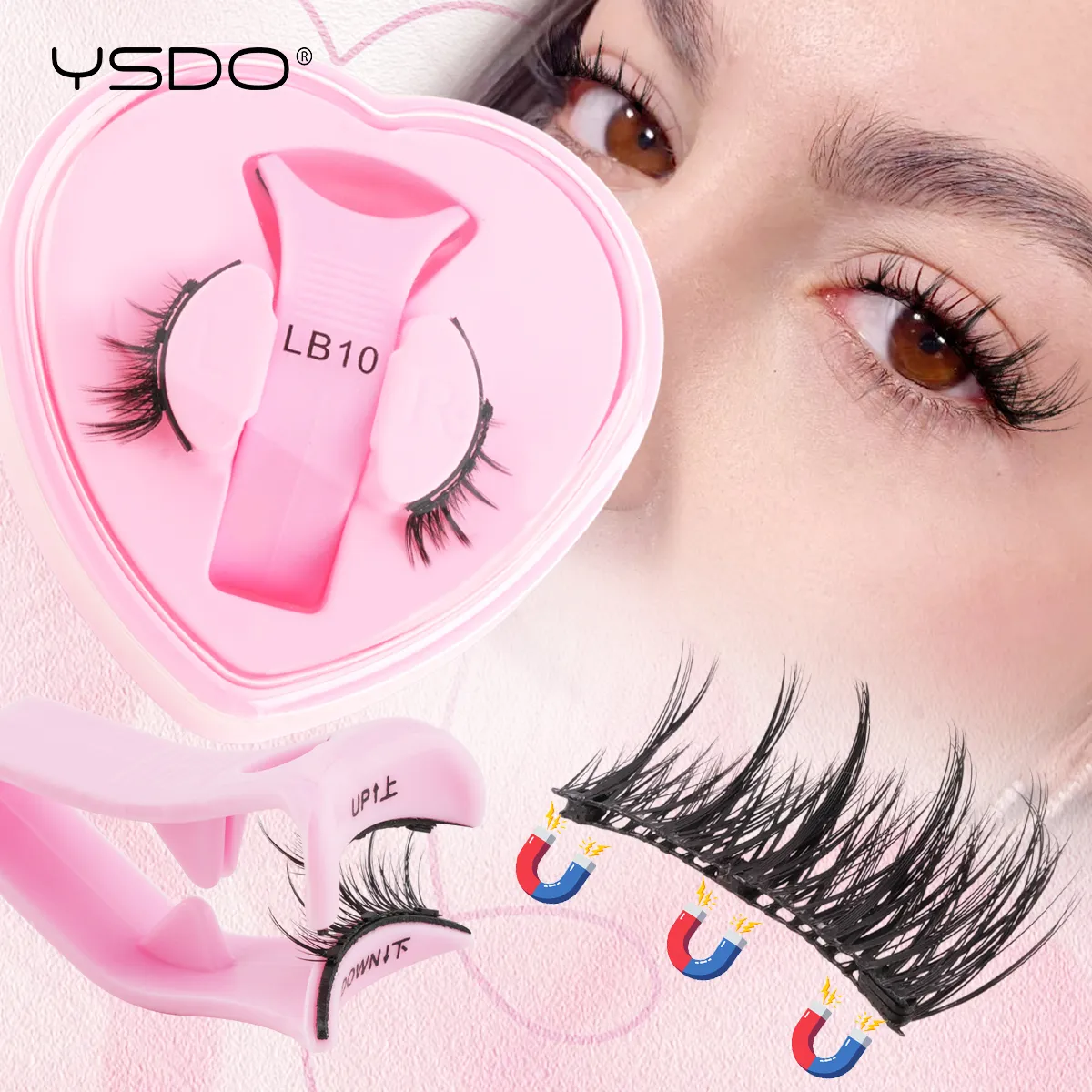 1 Pair Magnetic Eyelashes Fluffy Soft False Lashes With Tweezers Makeup Tool Magnetic Lashes Natural Faux 3D Mink Eyelashes