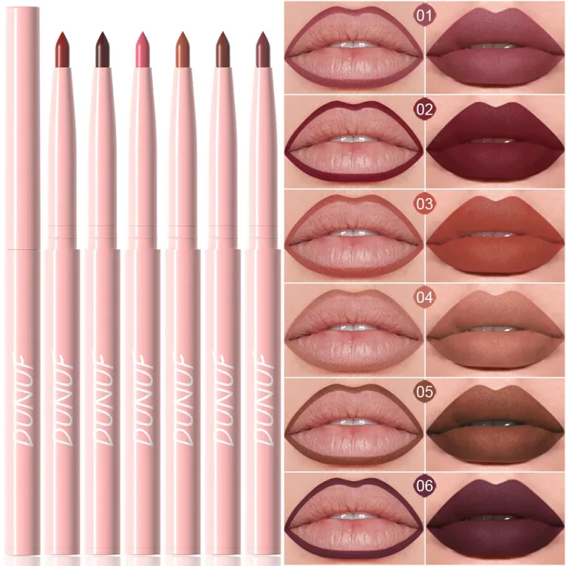 Multi Color Matte Lip Liner Crayon Velvet Waterproof Lip Pencil for Outline & Fill Lips Long Lasting Non Stick Lip Makeup