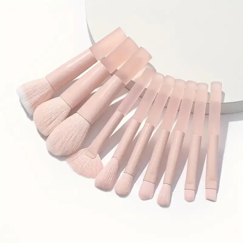 Conjunto de pincéis de maquiagem azul, 12 peças, base profissional, pó, blush, corretivo, fibra sintética, pincel de cerdas — image 8