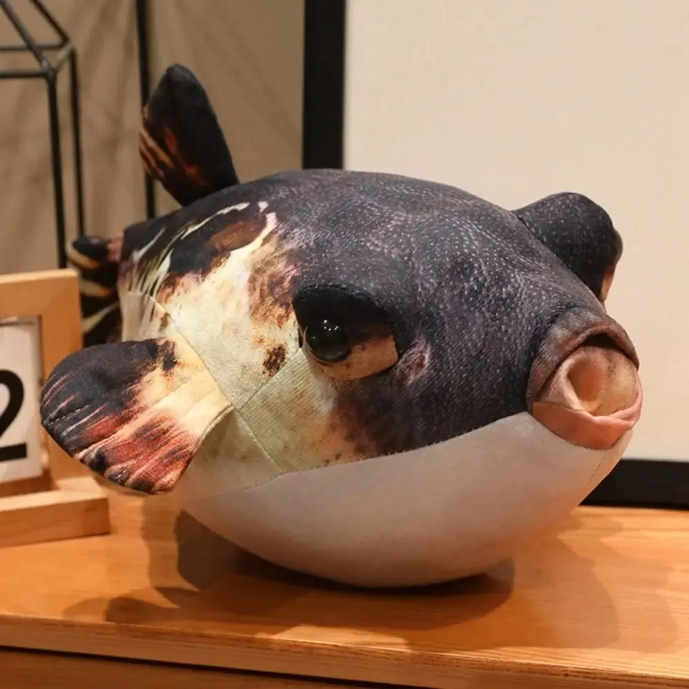Stuffed Animals Simulation Puffer Fish Plush Toy Sofa Decorative Sleeping Doll Puffer Fish Plush Pendant Back Cushion 20cm