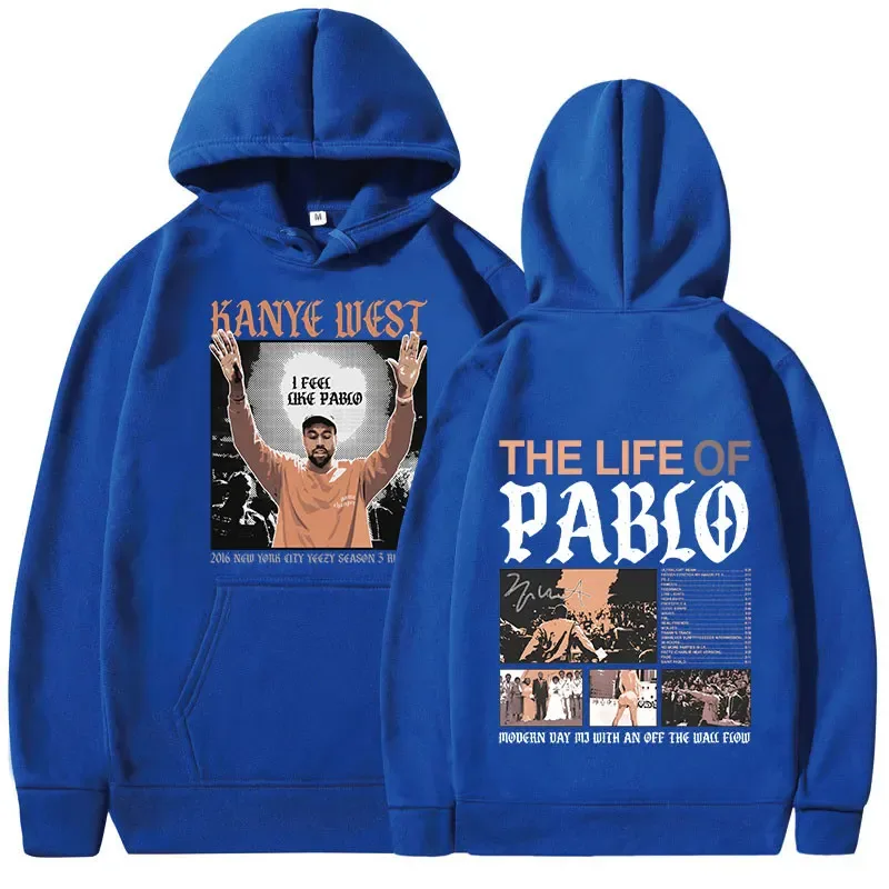 Rappeur Kanye West sweat à capuche imprimé graphique la vie de PABLO sweat à capuche hommes femmes Hip Hop mode Vintage surdimensionné sweats à capuche
