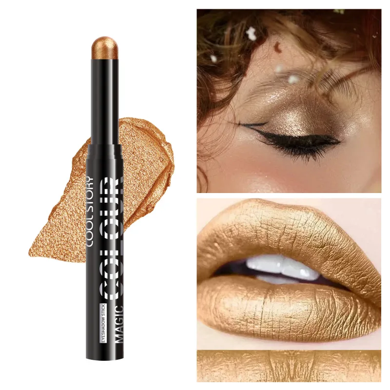 2 in 1 Eyeshadow Lipstick Stick Pencil Waterproof Glitter Brighten Matte Eye Shadow Makeup Pigment Eyeshadow Pen