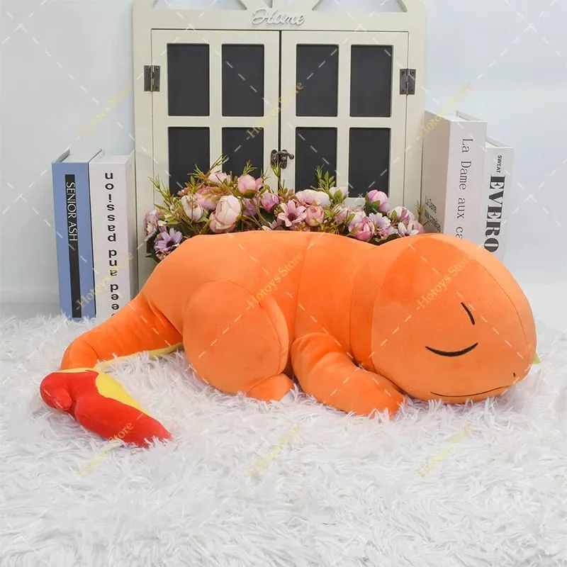 Original Pokemon Charmander Plush Pillow Toys Anime Cute Psyduck Lying Posture Soft Stuffed Animals Sofa Cushion Peluche Dolls