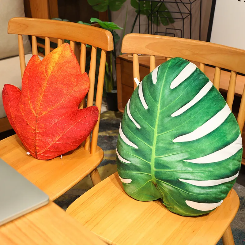 Creative Plant Leaves Plush Toys Maple Leaves Ginkgo Stuffed Dolls Small And Fresh Sofas Cushions Room Decor Exquisite Gifts