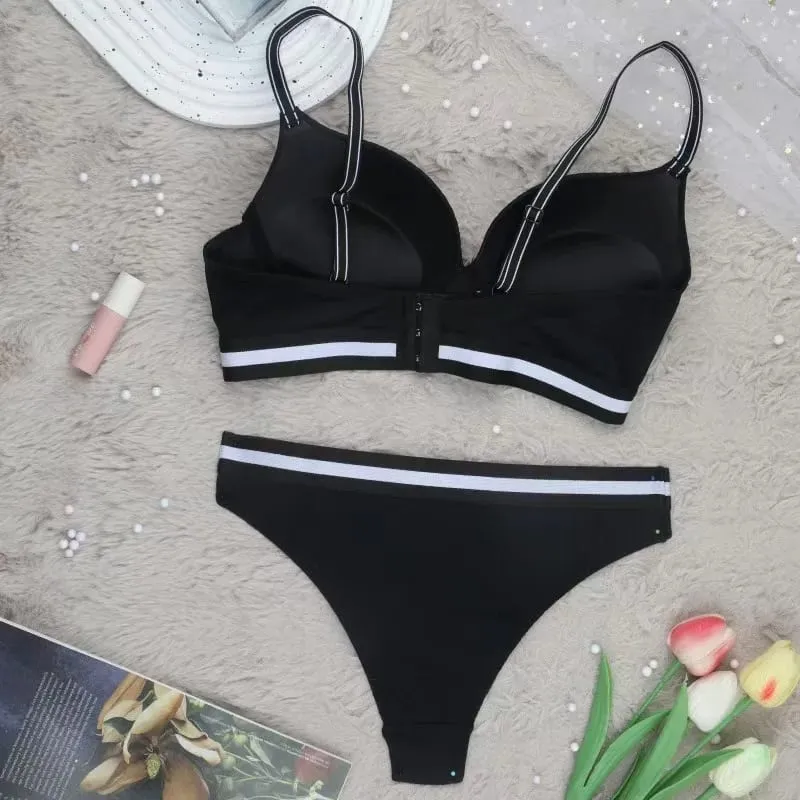 Sexy Push Up Bra Set Adjustable Straps Underwire Comfort Bras Breathable Padded Cup Intimates Lingerie