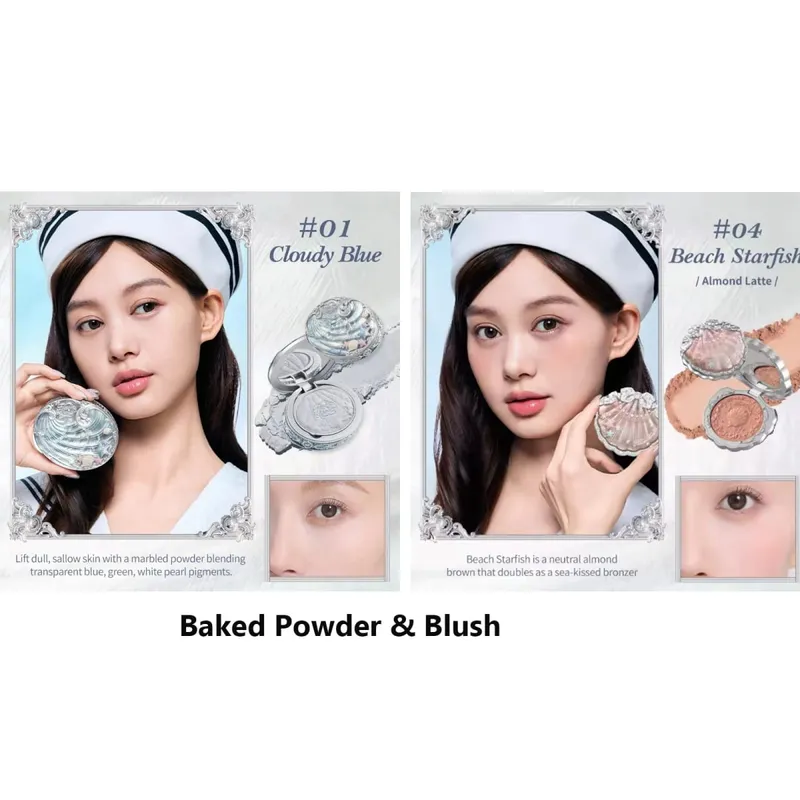 Flowerknows Shell's Jewel Makeup Dárková sada Eye Blush Lip Glaze Fixační pudrový primer pro ženy Kompletní sada