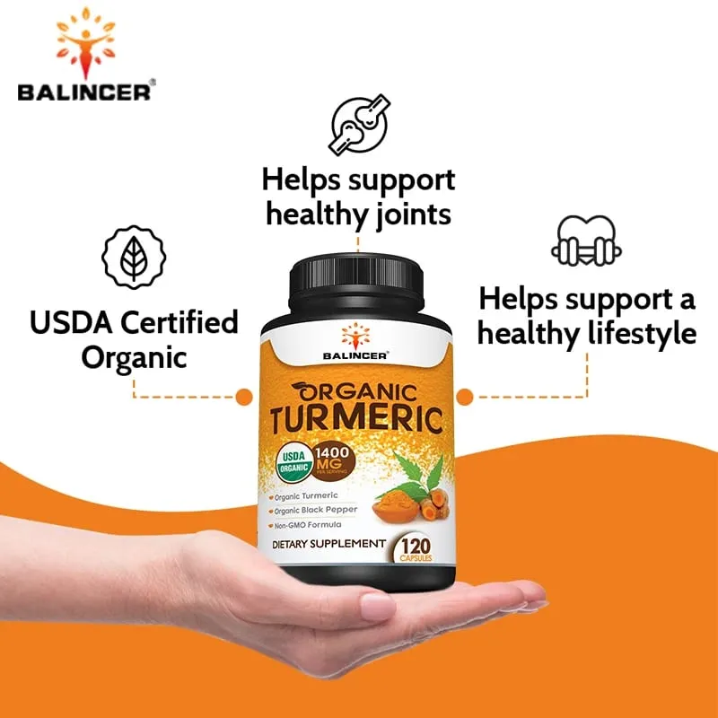 Organic Turmeric with Black Pepper Extract Supports Joint Health Antioxidant Benefits and Promotes Nutrient Absorption