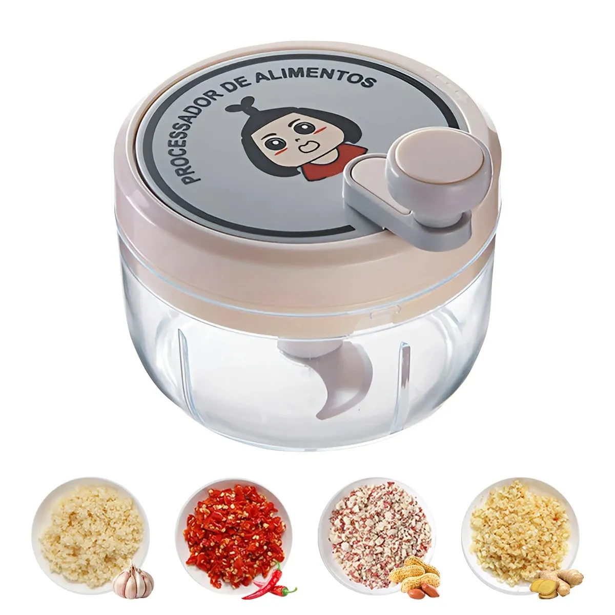 Garlic Crusher Highly Efficient Masher Chopper for Home Multifunctional Manual Grinder with Safe Blades