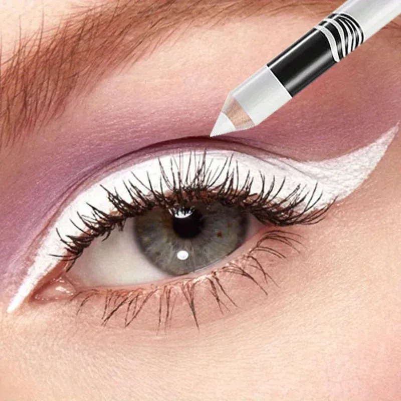 White Eyeliner Pencil Thick Slender Eyeliner Fast Drying Long Lasting Smudge Proof Eyeliner Pen Waterproof Women Makeup Cosmetic — image 3